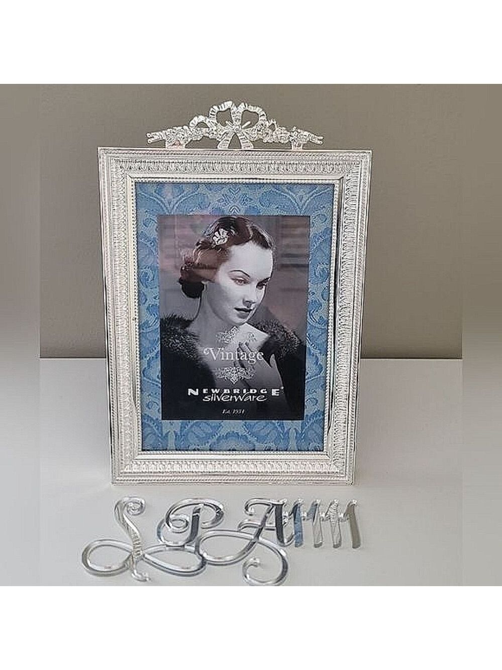 Vintage Photo Frame Silver Tone With Stand #1051